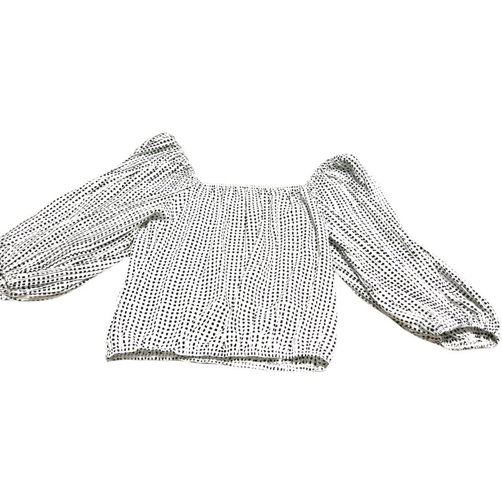 !Lucy Paris Off Shoulder Polka Dot Peasant Top